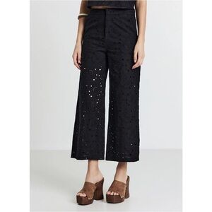 J.Crew Collection Women 10 Gazebo Wide-Leg Pant In Black Australian Lace Lined